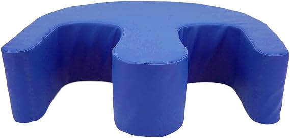 Patient Turning Device PU Leather U Shaped Bedridden Elderly Paralyzed Patient Nursing Turn Over Pillow with Strap 13cm Blue Density Which of Delicate Comfortable The (Blue)