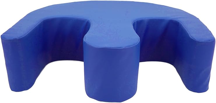 Patient Turning Device PU Leather U Shaped Bedridden Elderly Paralyzed Patient Nursing Turn Over Pillow with Strap 13cm Blue Density Which of Delicate Comfortable The (Blue)