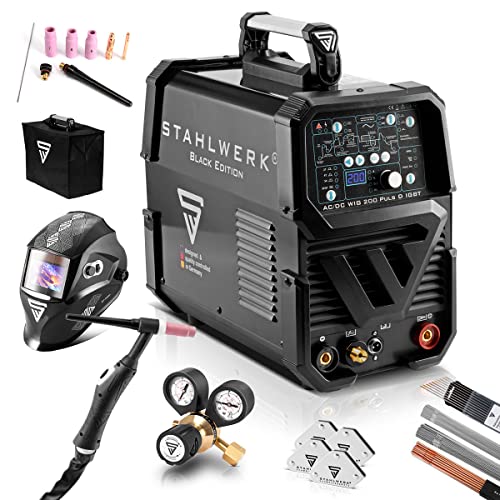STAHLWERK AC/DC TIG 200 Puls D, máquina de soldar digital 200 Amperio TIG & MMA, memoria...