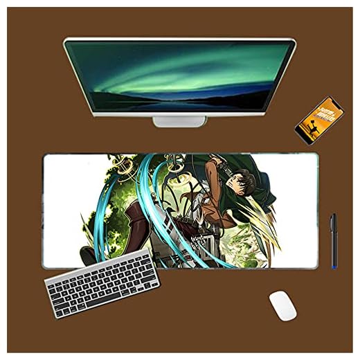 Professionell stor spelmusmatta anime-musmatta attack on titan tema anti-slip musmatta kontor dator skrivbord matta flicka gåva 900 x 400 x 2 mm Levi Ackerman
