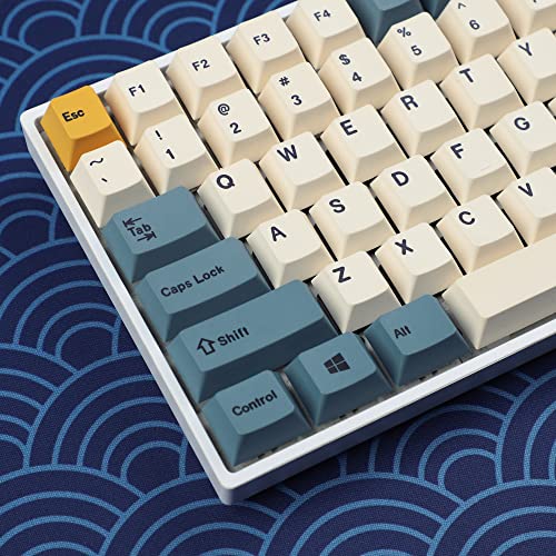 Image of YMDK 145 Apricot Yellow Dye-Sub Mac Keycaps Thick PBT Cherry Profile Key caps for TKL 61 64 68 75 87 96 104 108 GMMK MX Mechanical Keyboard