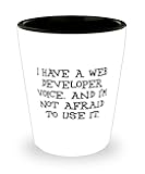 Brilliant Web developer Gifts, I Have a Web Developer Voice. And I'm Not, Birthday Shot Glass For Web developer from Colleagues, Funny web developer gift ideas, Funny gifts for web developers, Gifts