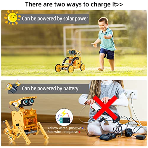 Eppo Stem Solar Robot Kit Toys 12-In-1, Educational Building Science Experiment Set Gifts For Kids Boys Girls,Gifts For Kids 8 9 10 11 12 13 Years Old (Yellow) #TOP4