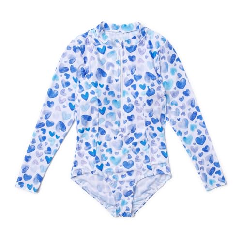 Traje de baño de una pieza manga larga para evitar quemaduras solares en mujeres