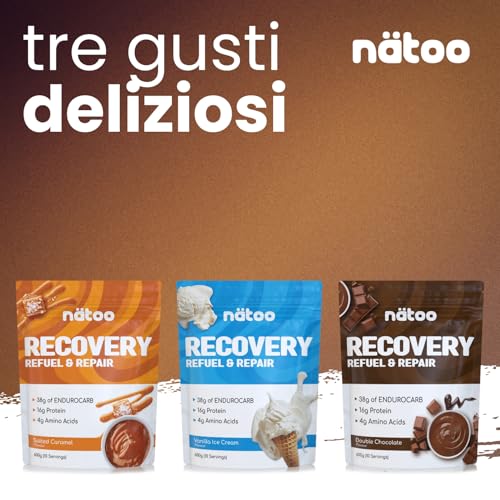 NäToo Recovery Post Workout Completo 600G Double Choco | Recupero Muscolare Con Whey Protein, Endurocarb™ (Maltodestrine E Ciclodestrine), Bcaa 4.1.1, Arginina E Glutammina – Integratori Sport Vegan - 6