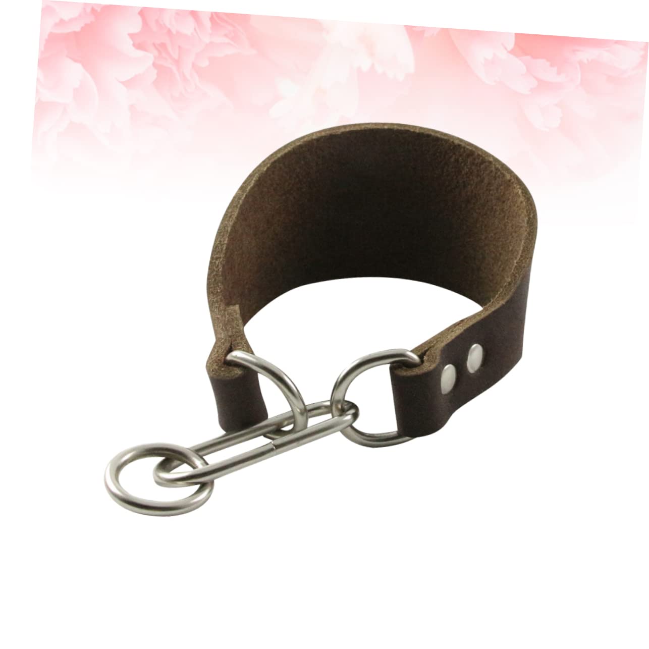 Housoutil 3pezzi Collare Per Cani Di Cattlehide Colore Caffè Design Per Protezione Del Collo Resistente e Stile Per Cani Con Collo Sottile