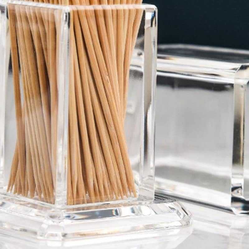 aoruizhiwangluo Acrylic Toothpick Bottle Elegant Clean Square Shape For Home Kitchen Storage Gadgets Portable Box image 5