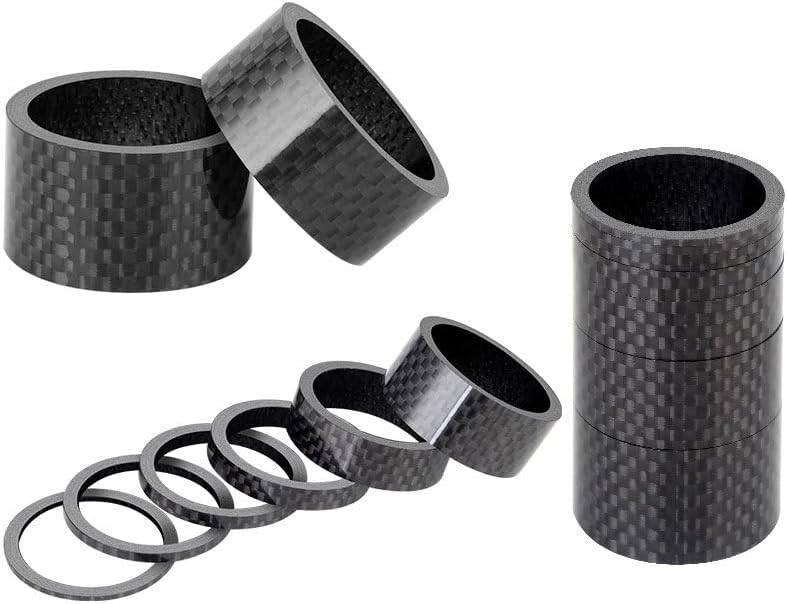 4/5pcs/set Bicycle Headset Washer Stem Spacer 3/5/10/15/20mm Carbon Fiber Bike Washer Spacing Pad Ring Kit for 28.6mm Front Fork for Bikes(1pc-10mm)