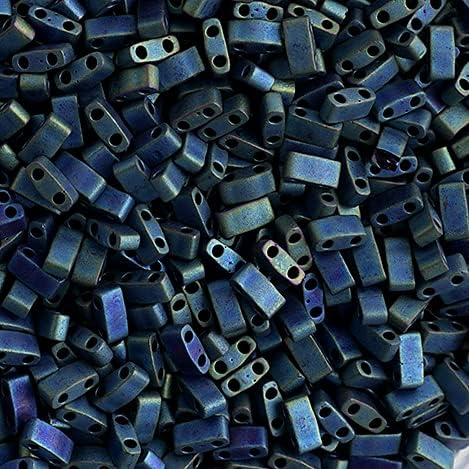 Miyuki TILA Half Cut 5x2.3mm 2 Hole Green Opaque Matte HTL2064 50Gms Bulk Bag of Japanese Glass Beads