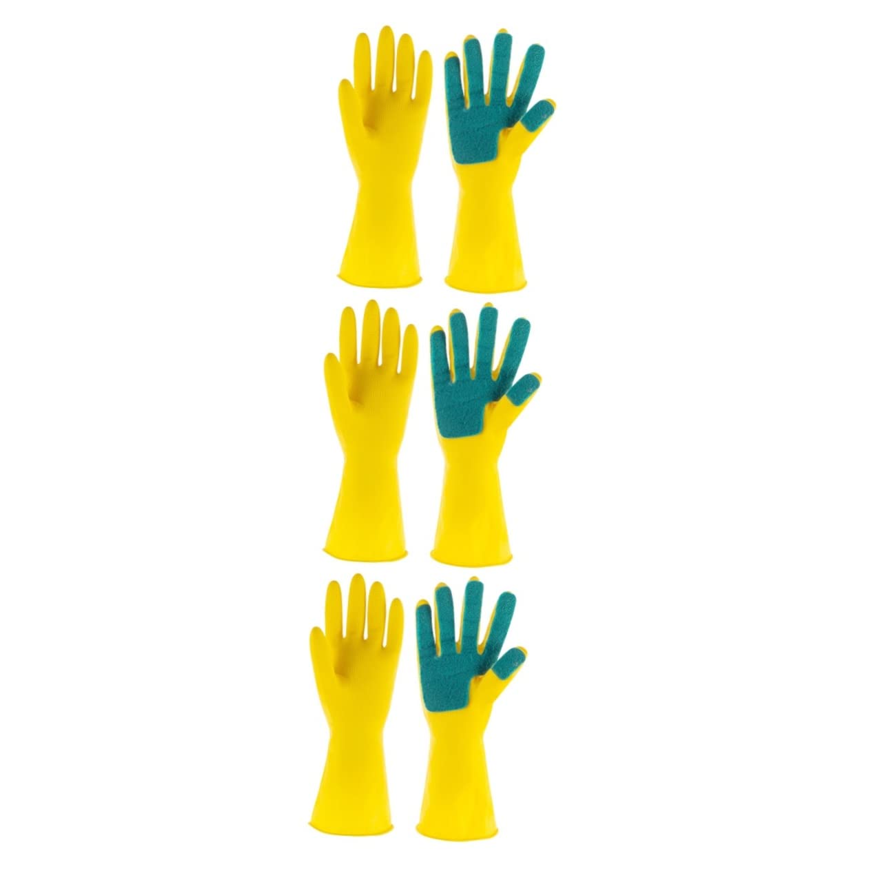Didiseaon 3 Paia Guanti da Lavoro Domestico Guanti da bucato Strumenti per la Pulizia della casa per la Pulizia di Spugna Pulizie domestiche per Lavare i Piatti Yellow