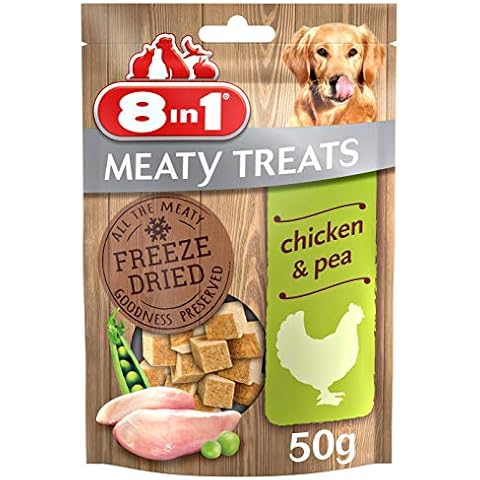 8in1 Meaty Treats, freeze dried snacks for dogs with chicken and peas, grain free, no sugar, 50g Cover