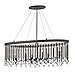 Espresso Piper 6 Light 36in. Long Chandelier with Metal and Crystal Shade