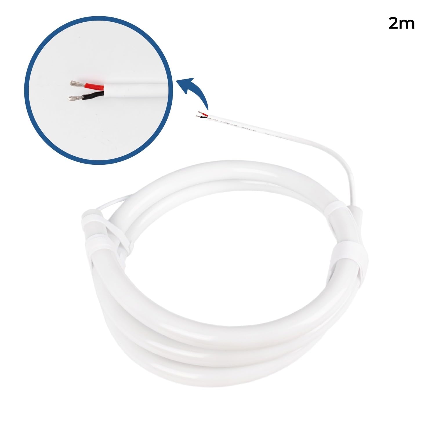 B·LED BARCELONA LED - Flexibler LED-Neon-Lichtschlauch 360º rund - Ø22mm - 2 m - 24V DC - 240Ch/m - 19,2W/m - IP65 - Neutralweiß