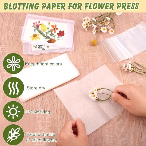 Image of Coldairsoap 5+200PCS Dried Flower Storage Set with Blotting Paper, Ziplock Bag, Tweezers and letter stickers, Flower Preservation Kit to Keep Flower Color and Dry for DIY Pressed Flower Arts and Craft