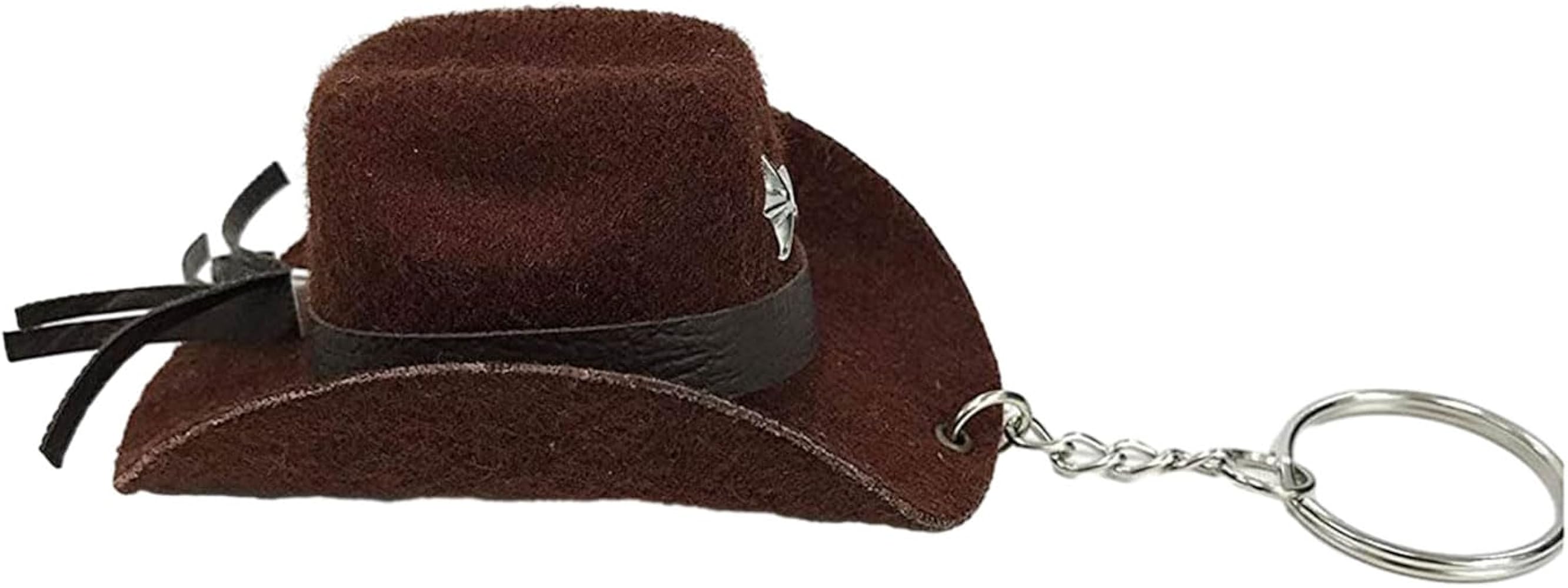 Porte-clés élégant En Cuir Avec Pendentif En Forme De Chapeau