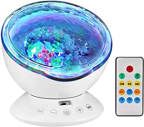 Ocean Wave Projector Night Lights Rotating Music Night Light Projector for Kids Hypnosis Projector Light with Remote Control & Music Player Brightens Up Room Decor