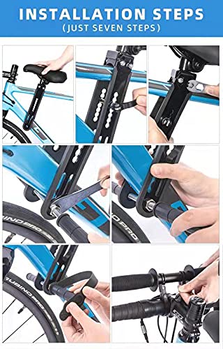 ASJN-Kids-Bike-Seat-and-Handlebar-Accessory-Combo-PackDetachable-Front-Mounted-Child-Bicycle-Seats-Compatible-with-All-Adult-Mountain-Bikes-black