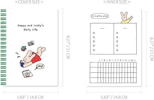 Miniatura 2 de Monolike Happy and Lucky - Planificador de estudio de 4 meses, lectura - planificador académico, planificador semanal y mensual, plan de estudio