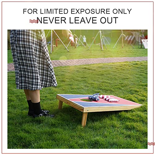 Corn Holes Outdoor Games Set: 3' X 2' Rustic Cornhole Boards Bean Bag Toss Game With Cornhole Bags Set Of 8 And Carrying Case, American Flag Cornhole Set Regulation Size For Adults And Family #TOP6