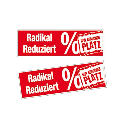 Preisvergleich Produktbild Ankleber Radikal Reduziert Schaufenster selbstklebend (Set = 2 Stück)