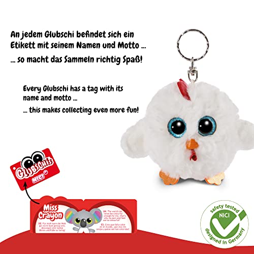 NICI Glubschis: Das Original – Glubschis Schlüsselanhänger Henne Henlou 9 cm – Huhn Kuscheltieranhänger mit Schlüsselring für Schlüsselband, Schlüsselbund & Schlüsselhalter – Taschenanhänger