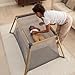 Tutti Bambini CoZee Go 3 in 1 Newborn Bassinet, Travel Cot & Playpen - Oak/Charcoal (with Waterproof Sheet Included)
