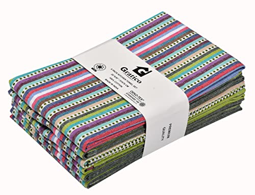 [20"X30", 6 Pack] Premium Kitchen Towels And Dishcloths Sets, Cotton Dish Towels For Kitchen, Blue Multi Dish Cloths For Washing Dishes, Hand Towels For Kitchen, Tea Towels & Bar Mops For Kitchen #TOP10