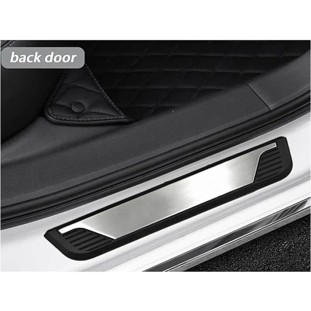 4 Protectores de Umbral de Puerta de Coche para Peugeot 308 208 508 207 3008 2008 307, Pegatinas de Acero Inoxidable Accesorios Tuning Estilo Accesorios Coche,C/Black