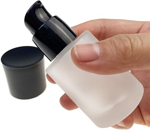 Miniatura 4 de Botella vacía de lujo con bomba de vidrio esmerilado para base, loción, esencia de emulsión, dispensador de cosméticos, dispensador de