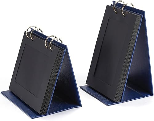 Miniatura 2 de Mesa familiar pequeña de 4 x 6 pulgadas, soporte para fotos con soporte magnético, marcos de exhibición de escritorio, carpeta de cuero, tablero de