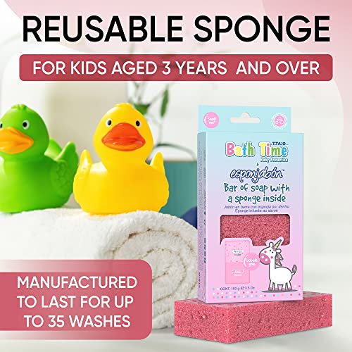 T.taio Bath Time Esponjabon Soap Sponge – Cleansing Wash With Unique Smell – Bathroom Set For Kids – Fun Shower And Bath Fragrance For Boys And Girls Novelty Bubblegum Scented Gift For All Skin Types #TOP2