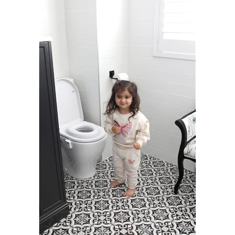 Dreambaby Soft Touch Potty Seat - Comfortable Padded Seat - With High Base Underneath for Secure Positioning - Fit Most Standard Toilets - White - Model L604