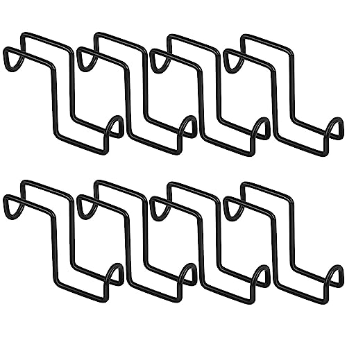 Tudomro 8 Stück 10,2 cm Pferdehaken über Schiene Zaumzeughaken Heavy Duty Metall Pferd Wassereimer Kleiderbügel Robuste Reißzwecken Kleiderbügel für Pferde Angeln Sattel Zaun Türhalter, schwarz