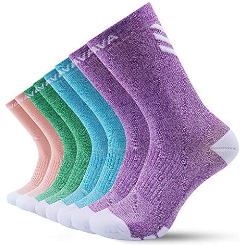 DOVAVA Dri-tech Compression Crew Socks 15-20mmHg (4 Packs) Quick Dry Athletic Running Socks (L-XL) Cover