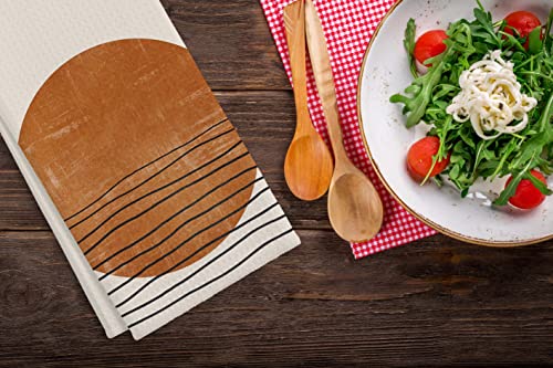Abstract Boho Large Sun Sea Wave Kitchen Towels Tea Towels, 16 X 24 Inches Cotton Modern Dish Towels Dishcloths,Dish Cloth Flour Sack Hand Towel For Farmhouse Kitchen Decor,Boho Lovers Gifts #TOP1