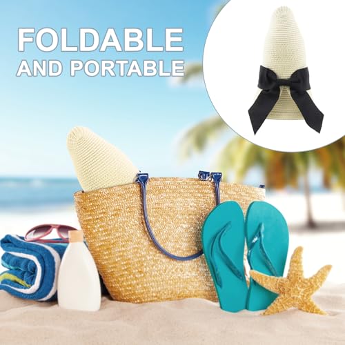 Sombrero de verano AQOKKA para mujer con ala ancha miniatura 5