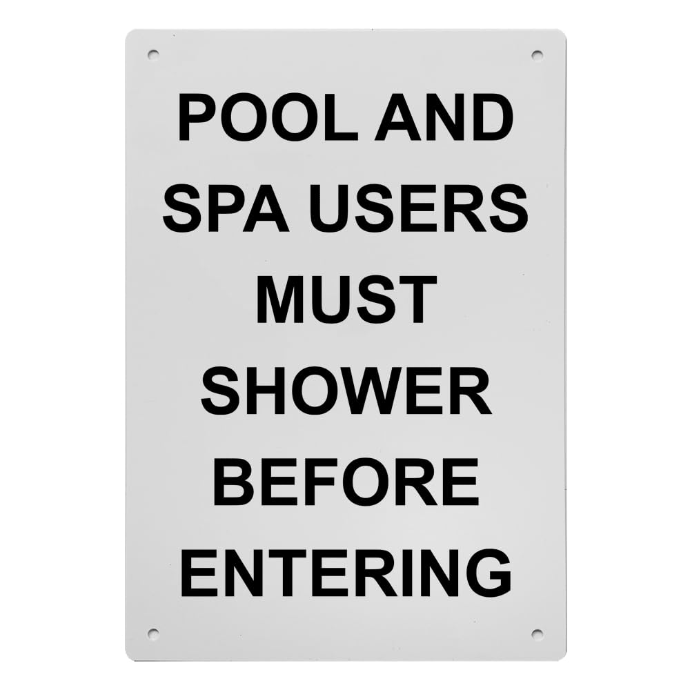 Pool And Spa Users Must Shower Before Sign, 8.5 x 11 in