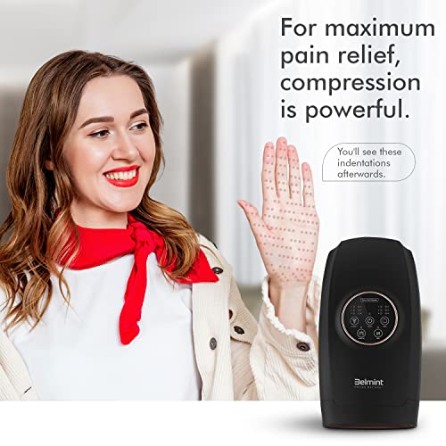 Belmint Hand Massager - Compression Hand Massager With Heat And Vibration - Provides Relief For Carpal Tunnel, Arthritis, Cramping, Wrist Or Hand Pain #TOP5