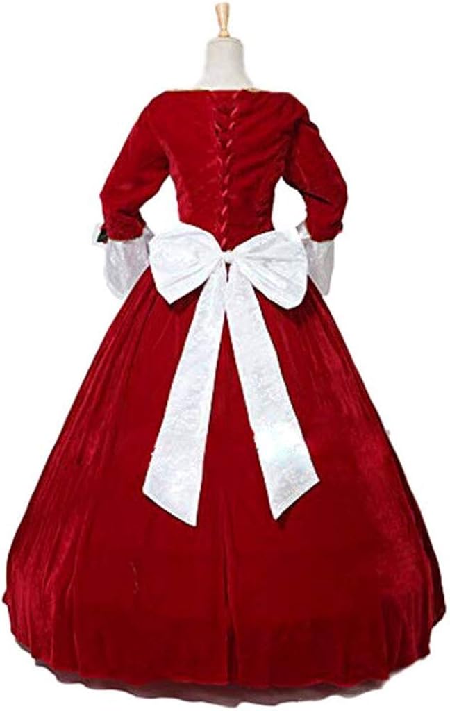 Amazon Com Fortunehouse Princess Belle Red Christmas Ball Gown Dress Velvet Dress Clothing Shoes Jewelry