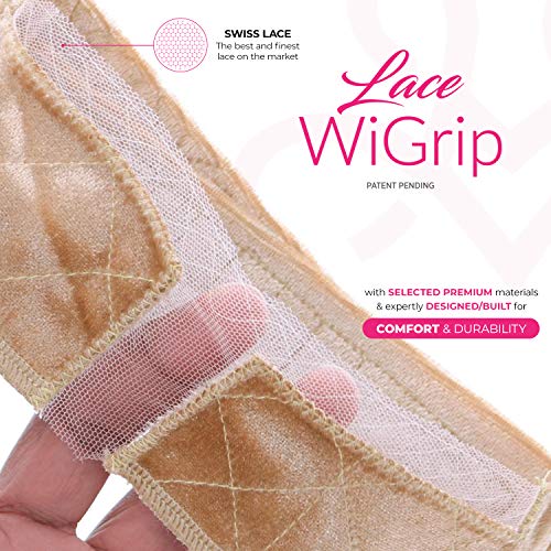 Milano Collection Lace Wig Grip Band Original Velvet Wigrip Headband Holder For Frontals | Reinforced Swiss Lace By Hairline And Part For Seamless Transition, Nude, One Size #TOP1