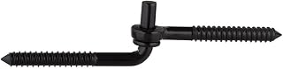 National Hardware N131-170 V297 Screw Bolt Hook and Strap Hinge in Black Coated, 1/2" x 4", 2 Pack, 2 Piece