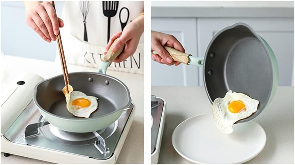 Cookware 4pcs Gas Stove Induction Cooker Kitchen Non-Stick Frying Pan + Wok Cooking Cookware Set (Color : D, Size : L)