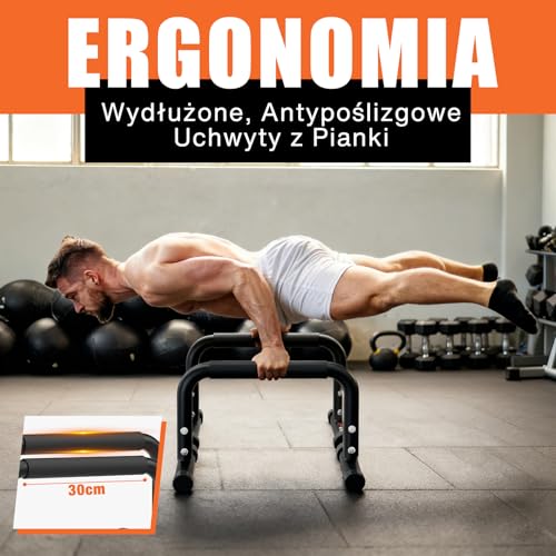 DH FitLife Verstellbare Bars (30-35cm) für Calisthenics | 2 Stufige Liegestützgriffe & Parallettes | 200kg Calisthenics Push Up Bars | Dip Stange für Fitness & Sport | Indoor&Outdoor