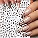 Leopard Print Nail Art Sticker Nail Decals 3D Self-Adhesive French Lines Nail Tip Hibiscus Flower Lace Floral Petals Nail Art Design Gel Polish Slider Decal Nail Charm for Manicure Decoration 4Sheets