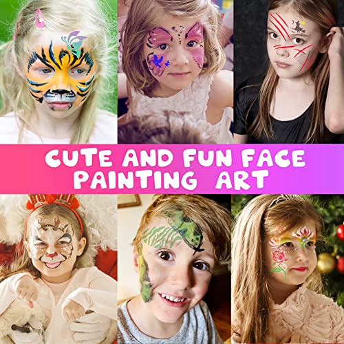 RYKOMO 48 peças de estênceis de pintura facial corporal, modelos de pintura facial de plástico, mode