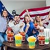 Heartome 100 PCS Football Plastic Cups, 16 OZ Plastic Cups, Brown Green Accessories Bulk, Disposable Cold Hot Drink Container for Football Party Supplies Touchdown Birthday Party Decorations, Decor #4