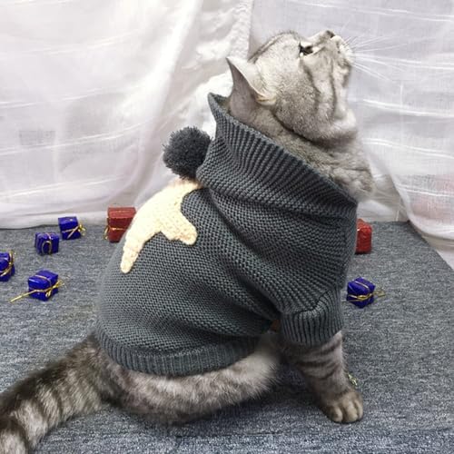 Moletom com capuz, estrela, quente, grosso, para animais de estimação, de fibra acrílica, roupa de c