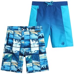 Body Glove Boys’ Board Shorts – 2 Pack UPF 50+ Quick Dry Bathing Suit Swim Trunk (Size: 8-18)