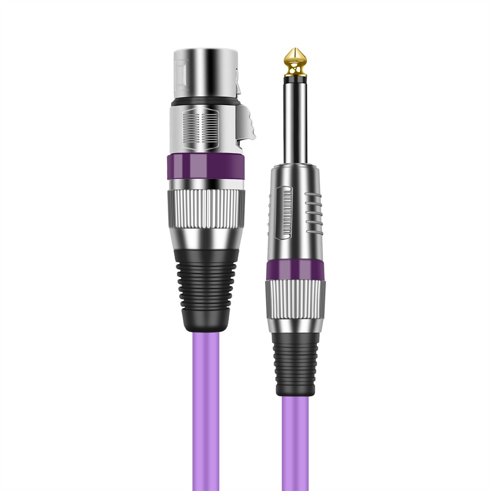 Cavo Audio Professionale per Chitarra 6.35 Cavo per Chitarra Jack Cavo Audio per Strumenti Cavi Placcati in Oro per Mixer per Chitarra (Color : Purple, Size : 3m)