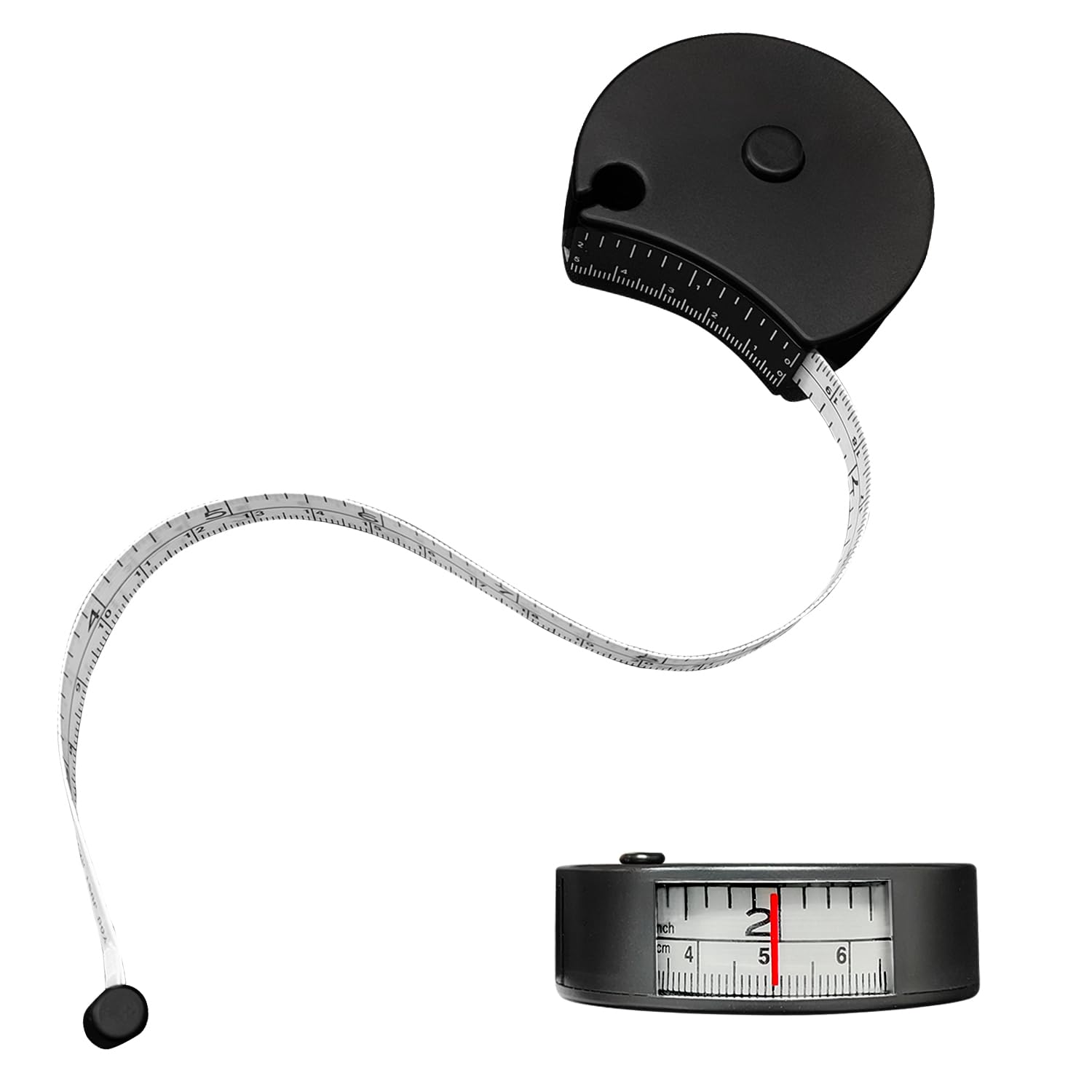 Cinta Métrica Retráctil para Medidas Corporales Cinta Métrica Compacta para Cintura y Brazos con Ventana Transparente para Seguimiento de Pérdida de Peso y Fitness